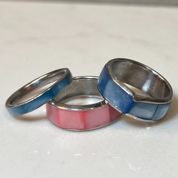 Silver Stacking Rings - Set of 3 Southwest Handmade Artisan Rings - Picture 9 of 16